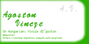 agoston vincze business card